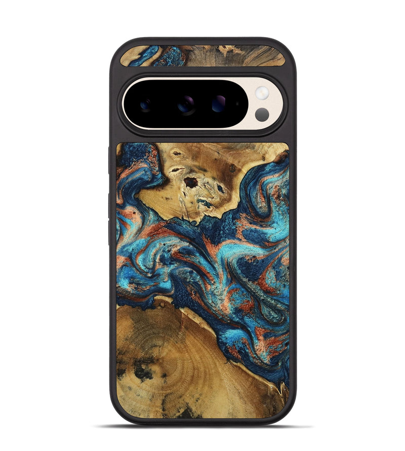 Pixel 10 Wood Phone Case - Martina (Teal & Gold, 806415)