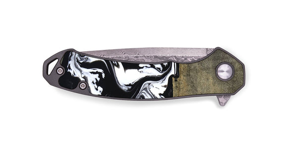EDC Wood Pocket Knife - Golda (Black & White, 806422)