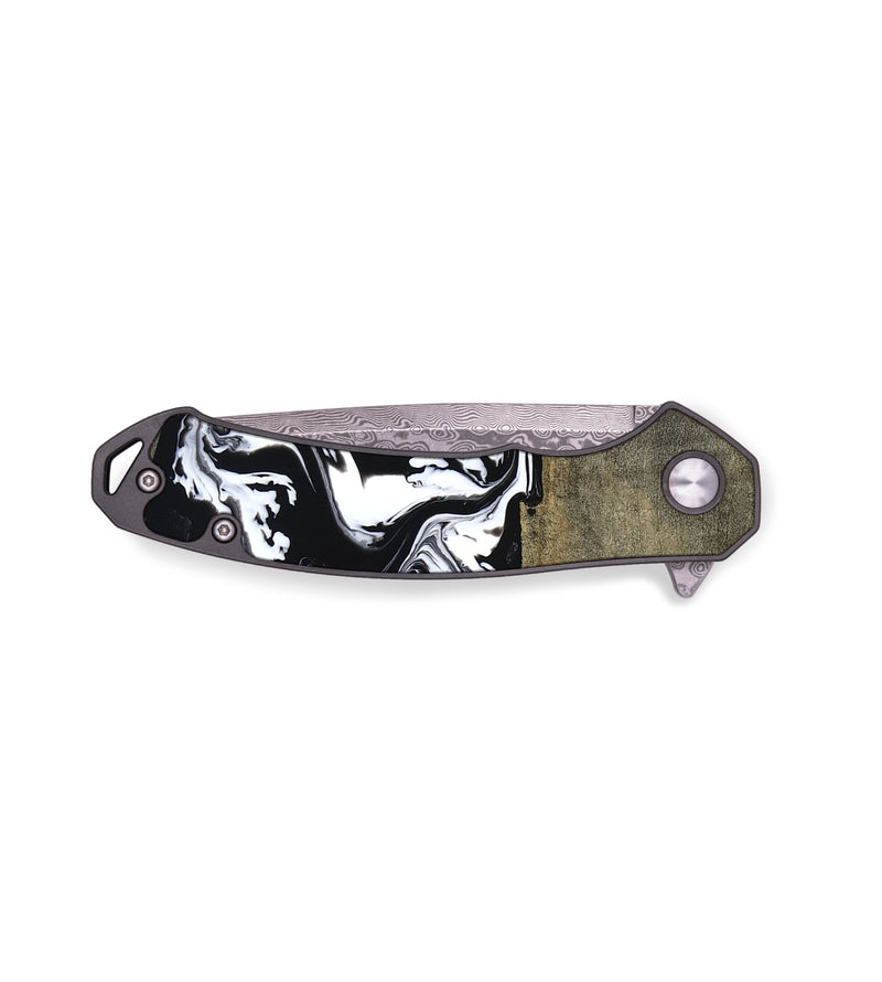 EDC Wood Pocket Knife - Golda (Black & White, 806422)