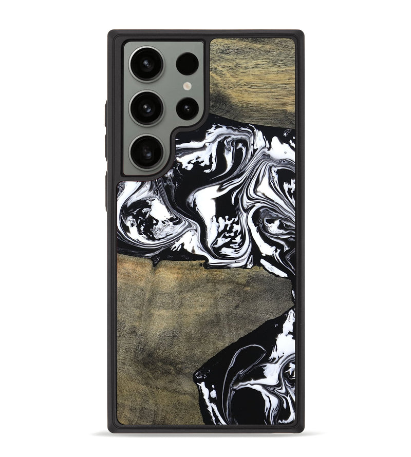 Galaxy S23 Ultra Wood Phone Case - Golda (Black & White, 806422)