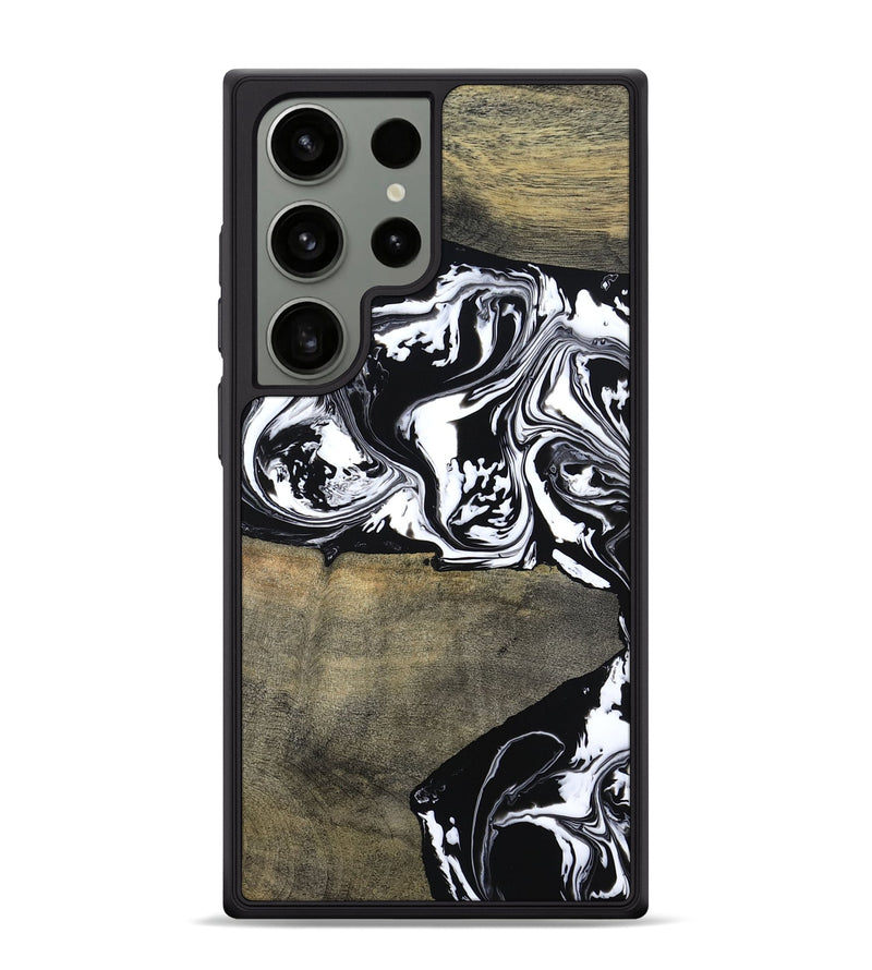 Galaxy S24 Ultra Wood Phone Case - Golda (Black & White, 806422)