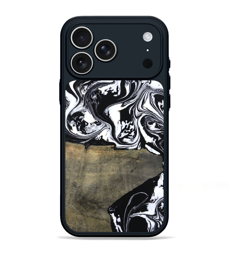 iPhone 17 Pro Max Wood Phone Case - Golda (Black & White, 806422)