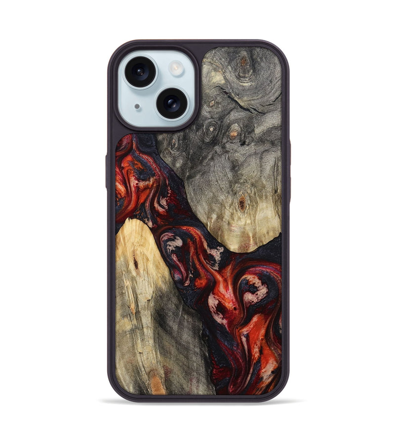 iPhone 15 Wood Phone Case - Bernard (Red, 806427)