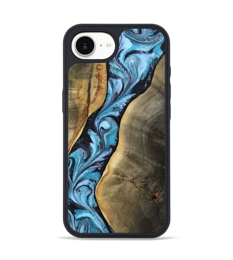 iPhone 16e Wood Phone Case - Saundra (Blue, 806430)