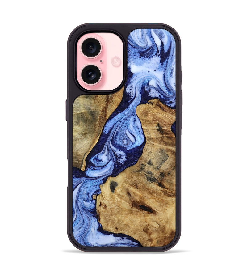 iPhone 16 Wood Phone Case - Jane (Blue, 806431)