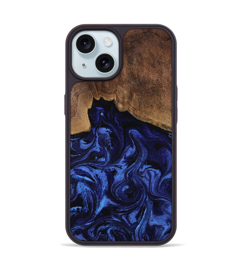 iPhone 15 Wood Phone Case - Kayli (Blue, 806432)