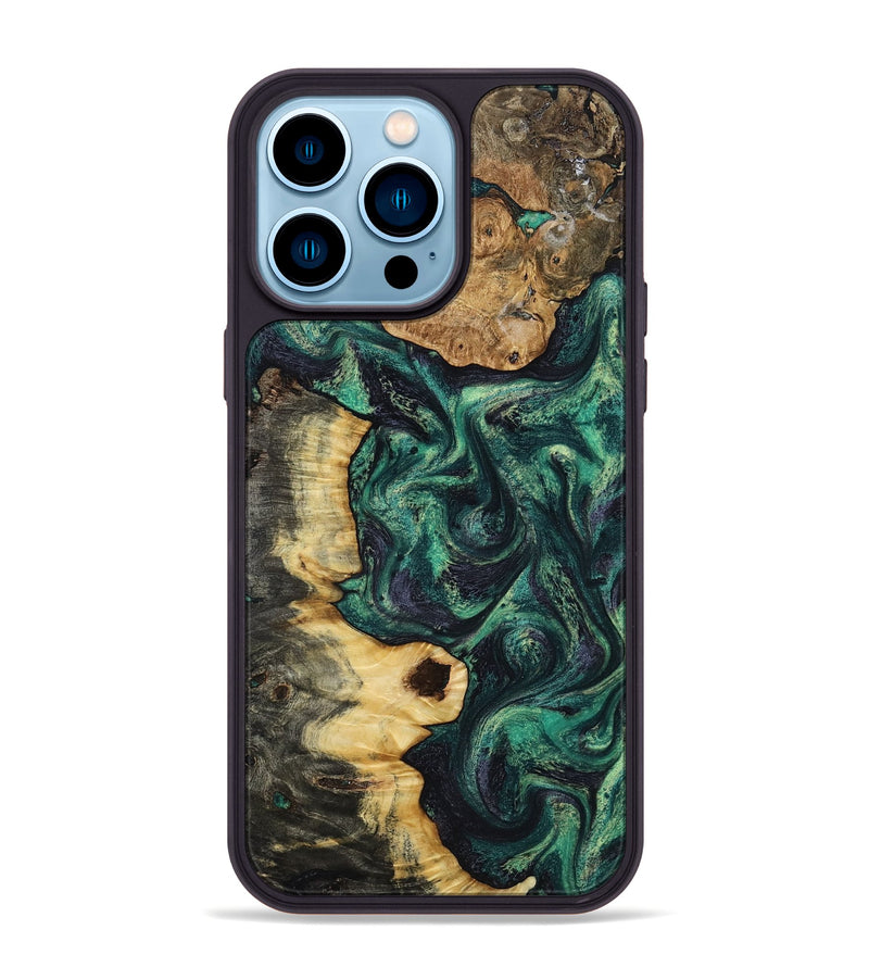 iPhone 14 Pro Max Wood Phone Case - Raymon (Green, 806434)