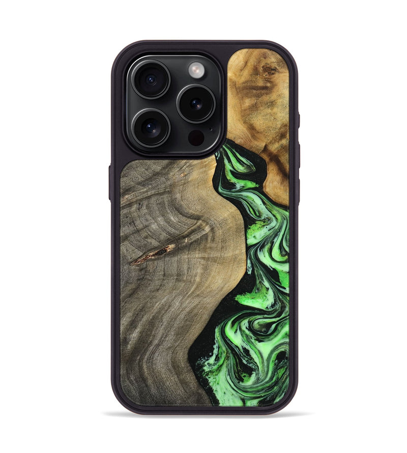 iPhone 15 Pro Wood Phone Case - Shameka (Green, 806438)