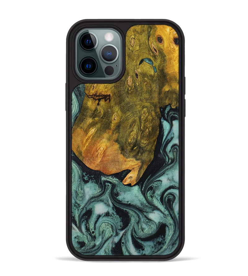 iPhone 12 Pro Max Wood Phone Case - Tatiana (Green, 806439)