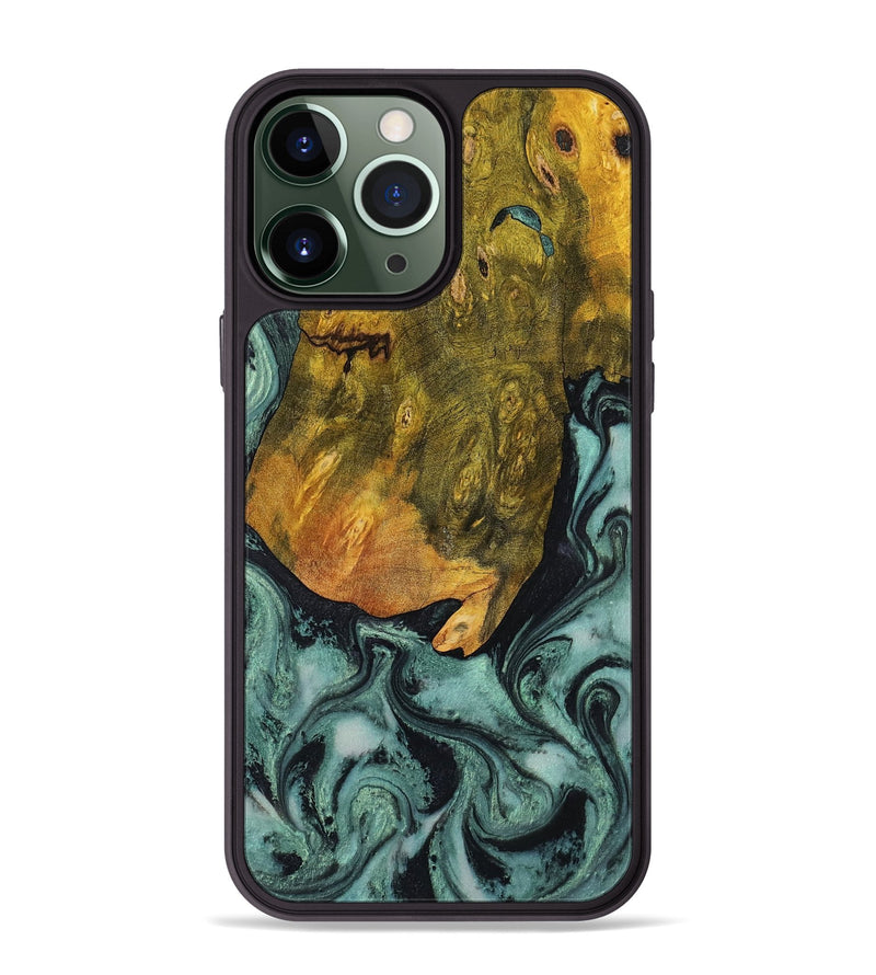 iPhone 13 Pro Max Wood Phone Case - Tatiana (Green, 806439)