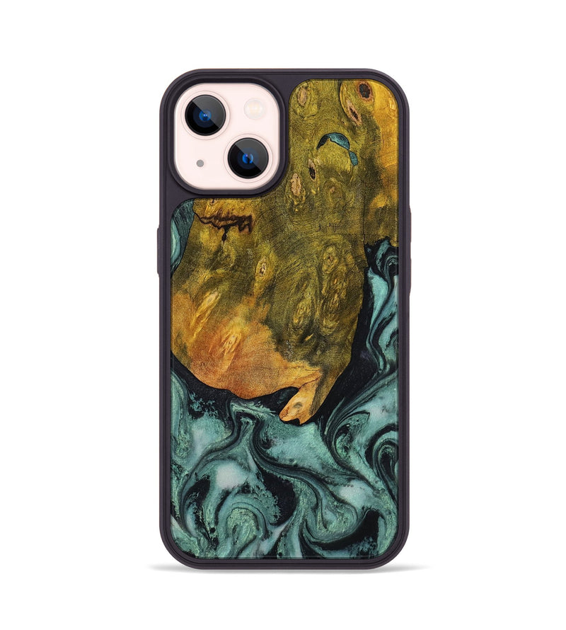 iPhone 14 Wood Phone Case - Tatiana (Green, 806439)