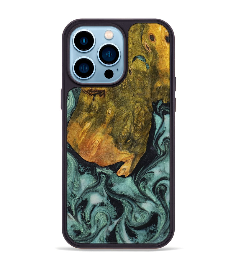 iPhone 14 Pro Max Wood Phone Case - Tatiana (Green, 806439)