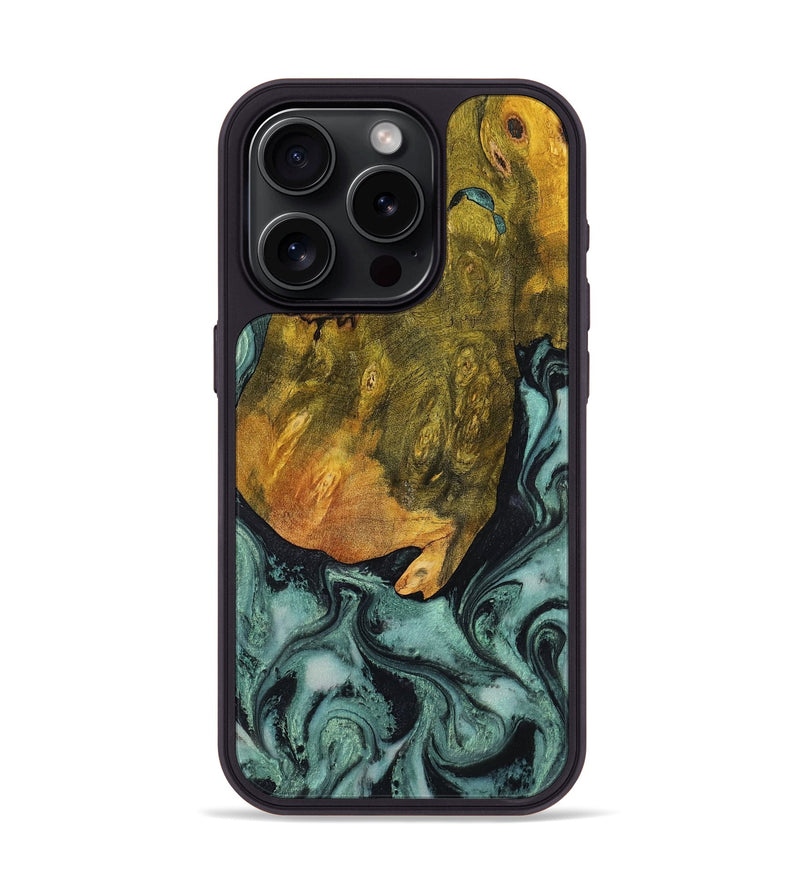 iPhone 15 Pro Wood Phone Case - Tatiana (Green, 806439)
