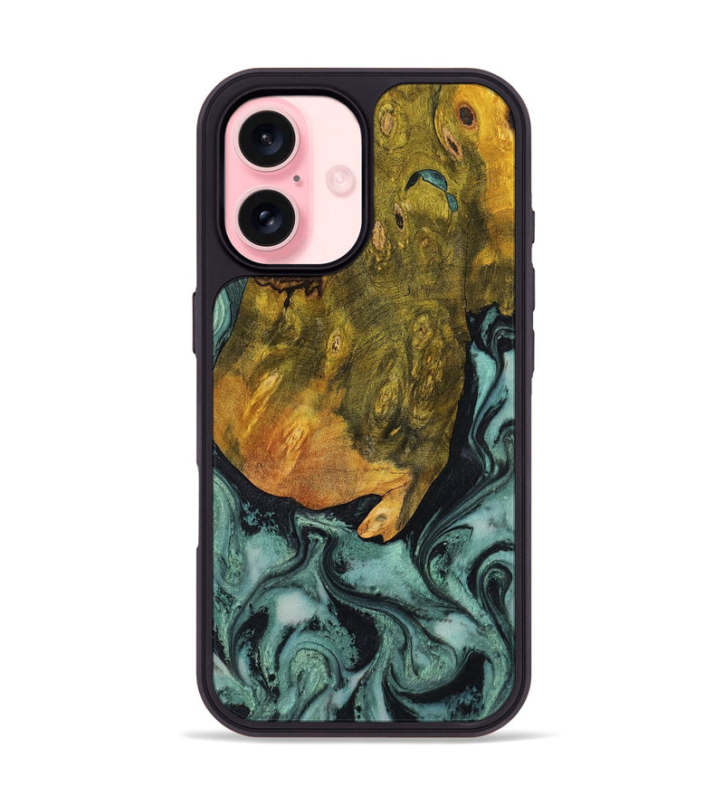 iPhone 16 Wood Phone Case - Tatiana (Green, 806439)