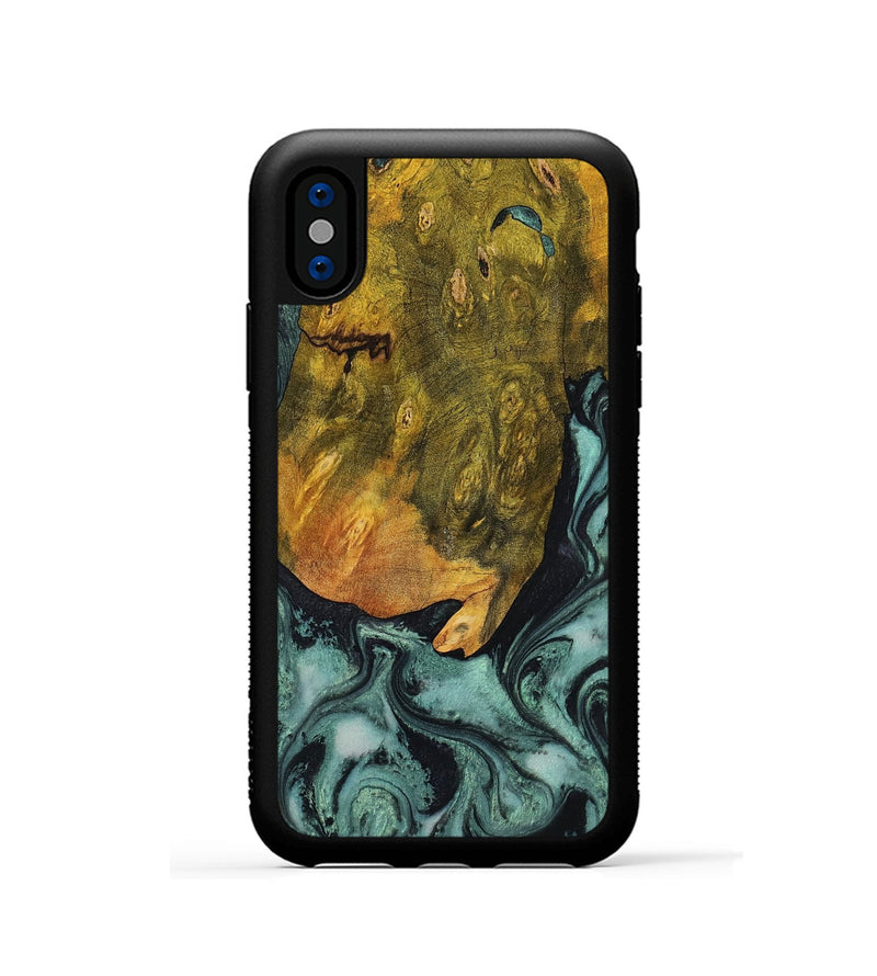 iPhone Xs Wood Phone Case - Tatiana (Green, 806439)