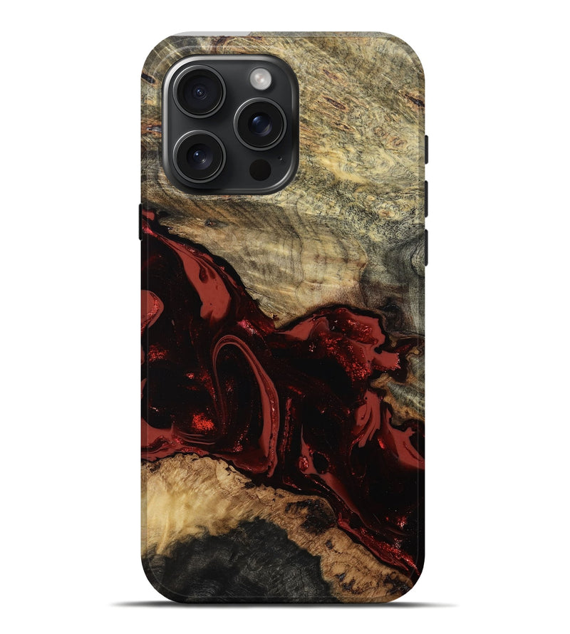 iPhone 16 Pro Max Wood Live Edge Phone Case - Cierra (Red, 806499)