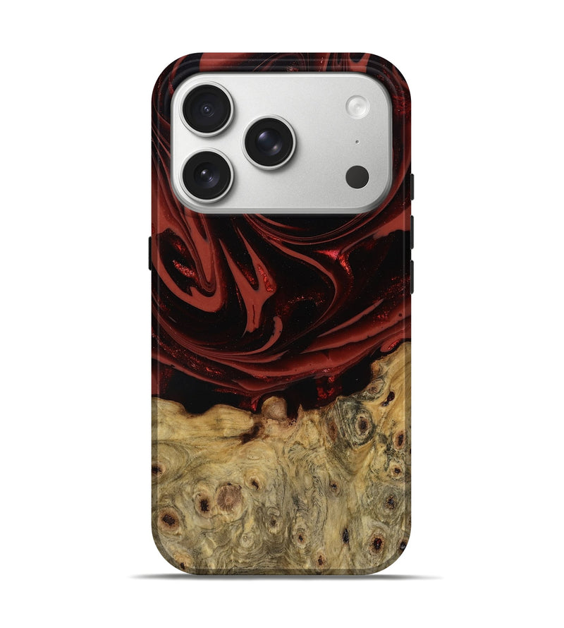 iPhone 17 Pro Wood Live Edge Phone Case - Amari (Red, 806526)