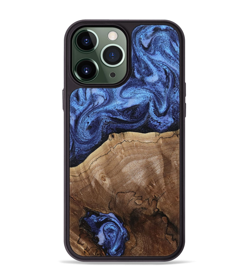 iPhone 13 Pro Max Wood Phone Case - Aracely (Blue, 806545)