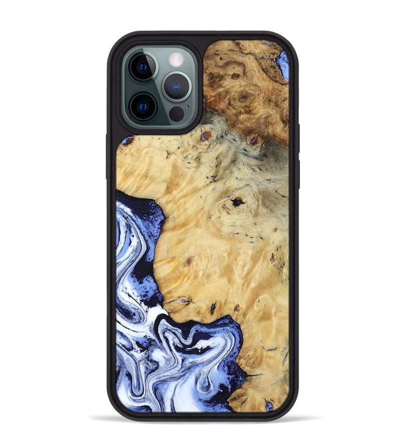 iPhone 12 Pro Max Wood Phone Case - Ena (Blue, 806548)