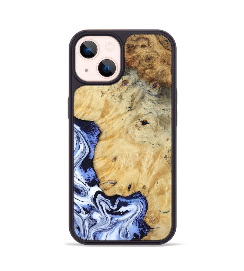 iPhone 14 Wood Phone Case - Ena (Blue, 806548)