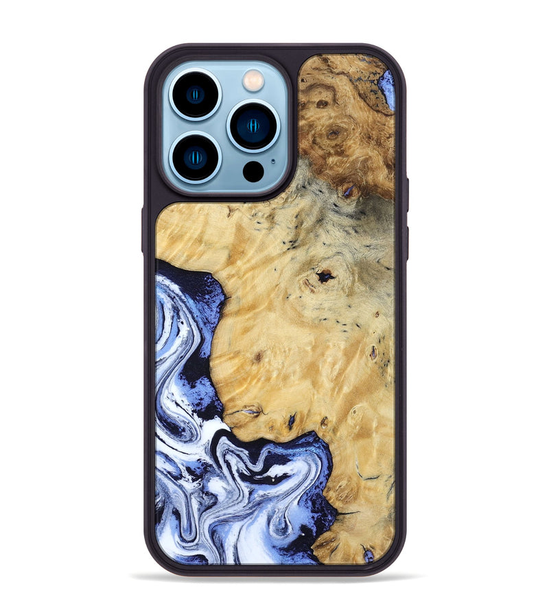 iPhone 14 Pro Max Wood Phone Case - Ena (Blue, 806548)