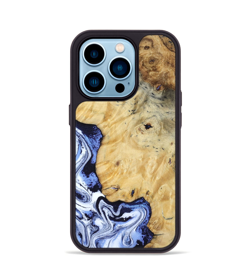 iPhone 14 Pro Wood Phone Case - Ena (Blue, 806548)