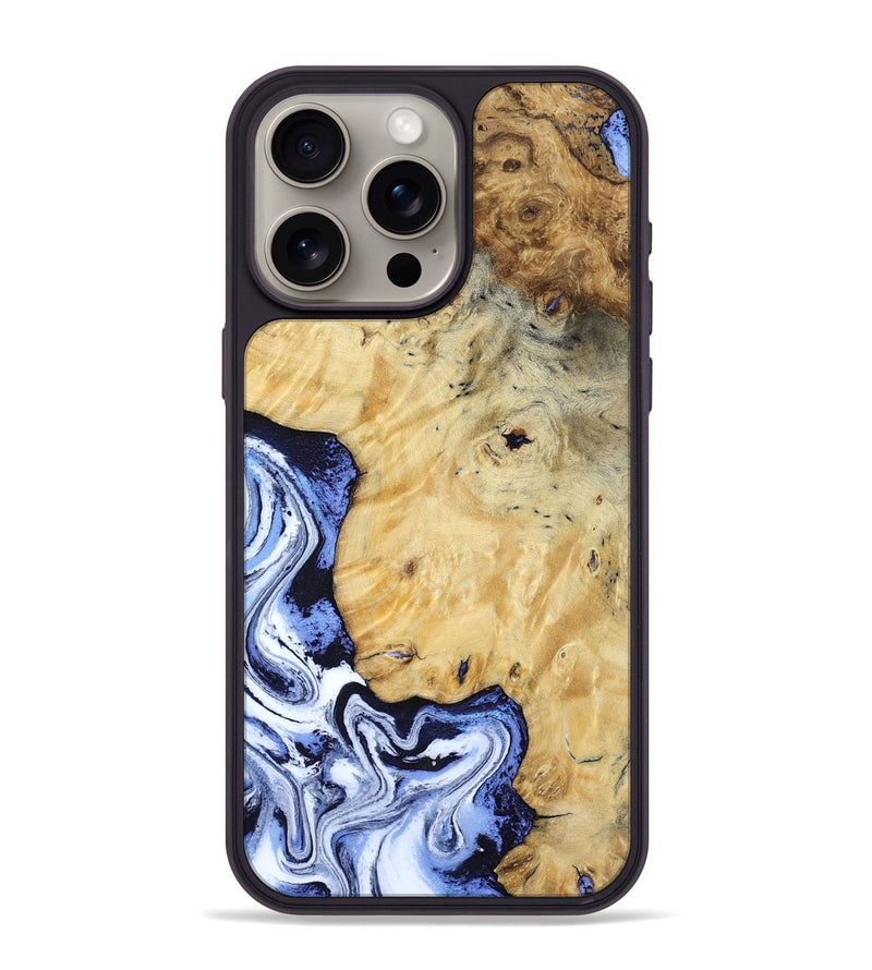 iPhone 15 Pro Max Wood Phone Case - Ena (Blue, 806548)