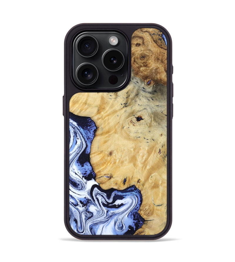 iPhone 15 Pro Wood Phone Case - Ena (Blue, 806548)
