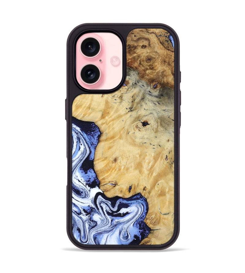 iPhone 16 Wood Phone Case - Ena (Blue, 806548)