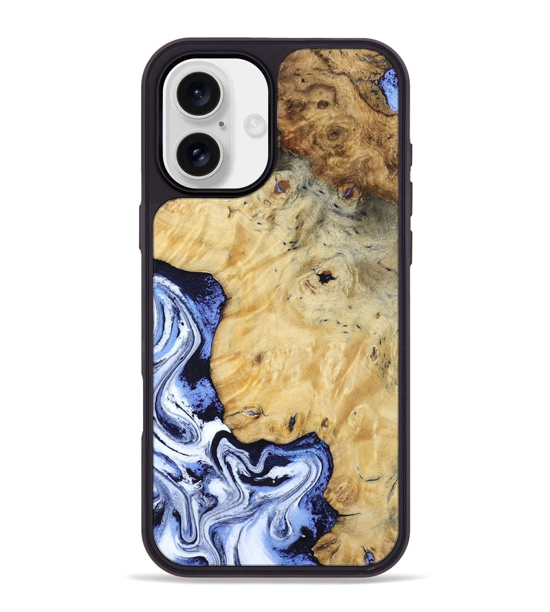 iPhone 16 Plus Wood Phone Case - Ena (Blue, 806548)