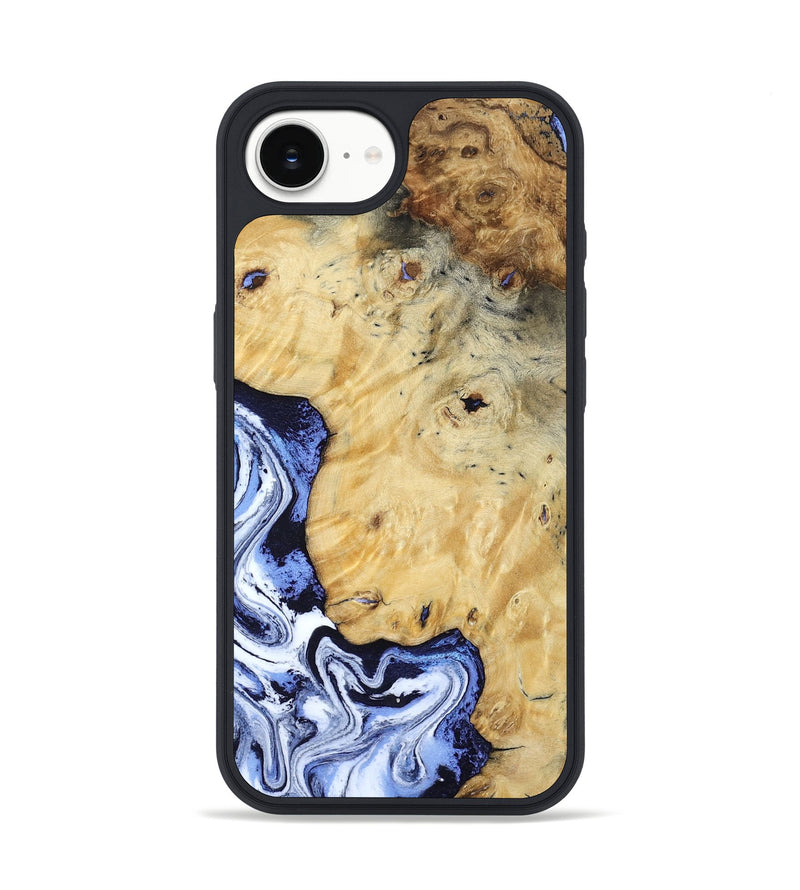 iPhone 16e Wood Phone Case - Ena (Blue, 806548)
