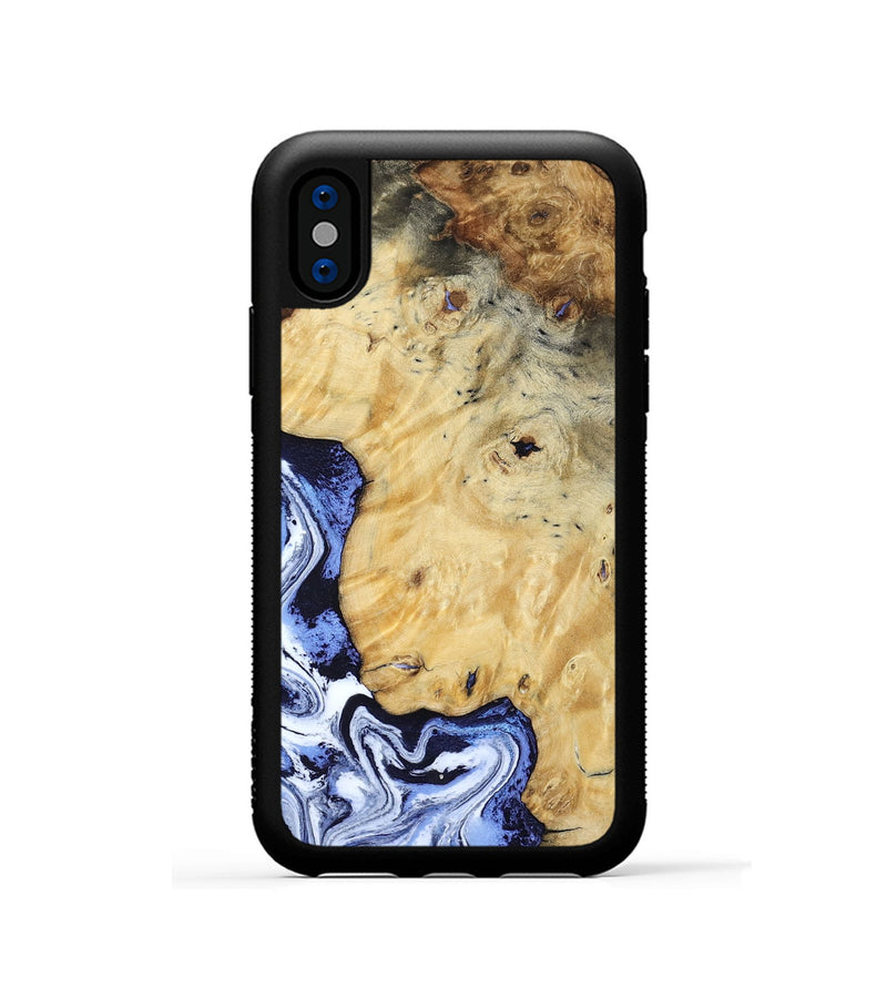 iPhone Xs Wood Phone Case - Ena (Blue, 806548)