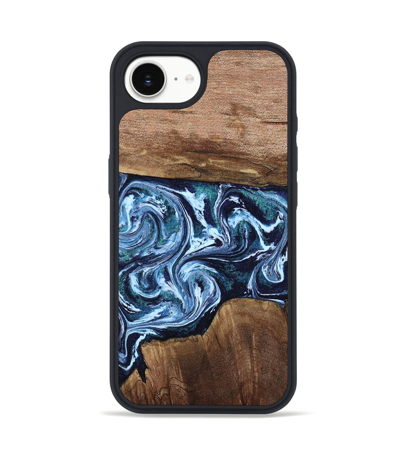 iPhone 16e Wood Phone Case - Drew (Blue, 806549)