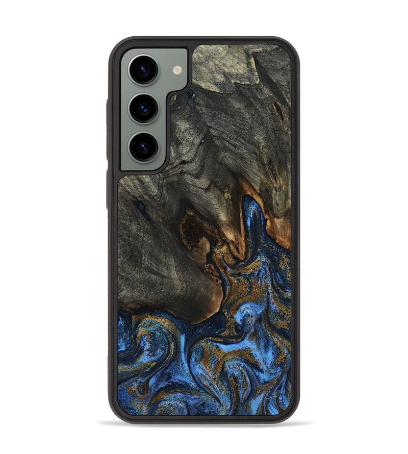 Galaxy S23 Plus Wood Phone Case - Margo (Teal & Gold, 806628)