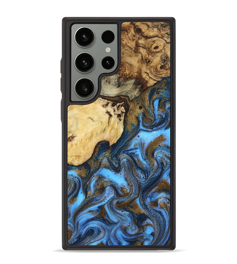Galaxy S23 Ultra Wood Phone Case - Arlo (Teal & Gold, 806655)