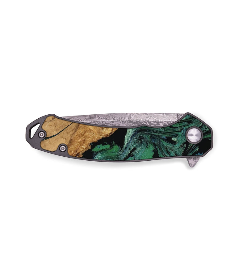 EDC Wood Pocket Knife - Ali (Green, 806684)