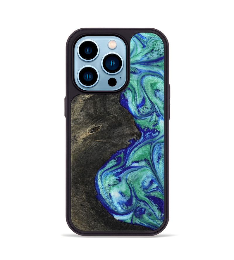 iPhone 14 Pro Wood Phone Case - Lesa (Blue, 806697)