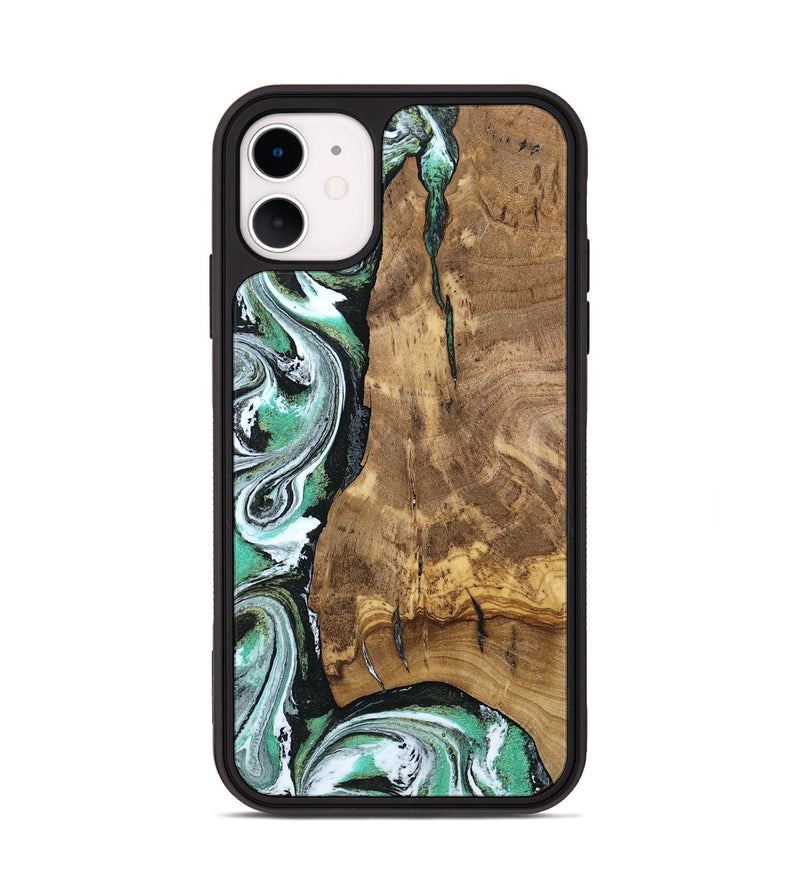 iPhone 11 Wood Phone Case - Alda (Green, 806700)