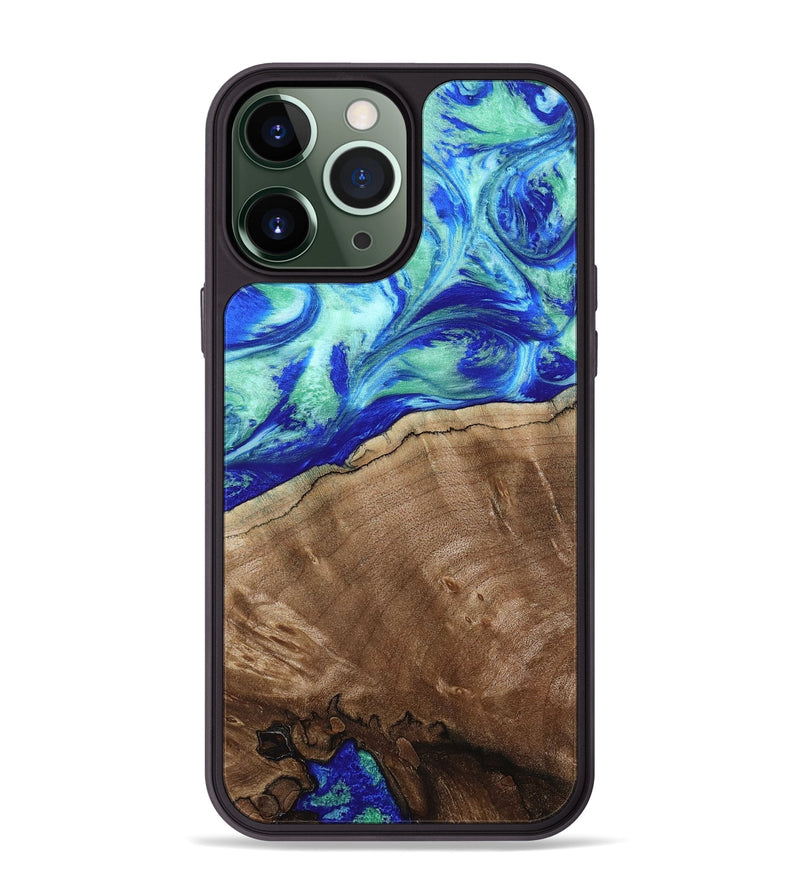iPhone 13 Pro Max Wood Phone Case - Garland (Blue, 806702)