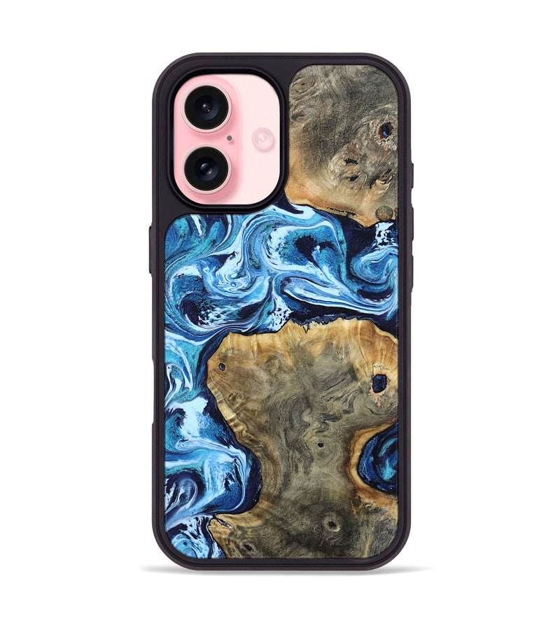 iPhone 16 Wood Phone Case - Lavern (Blue, 806706)
