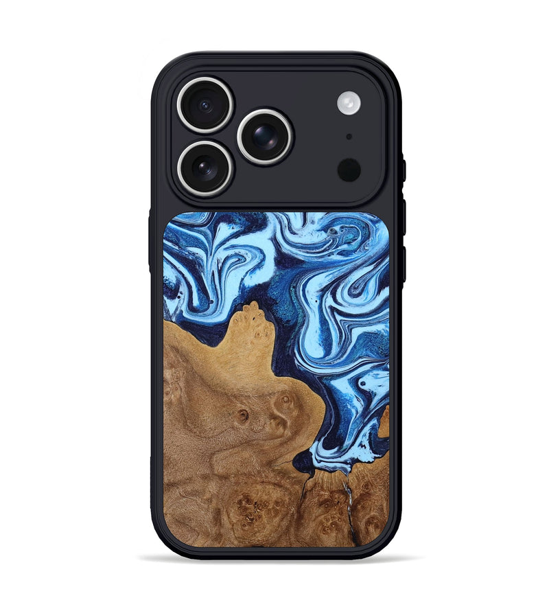 iPhone 17 Pro Wood Phone Case - Kaliyah (Blue, 806708)