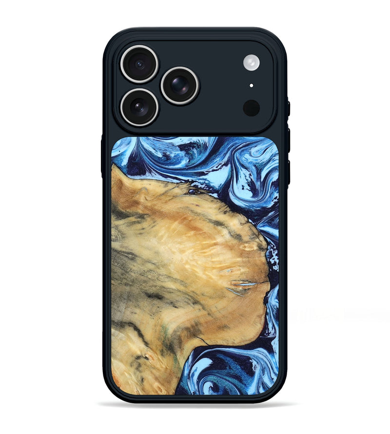 iPhone 17 Pro Max Wood Phone Case - Iker (Blue, 806712)