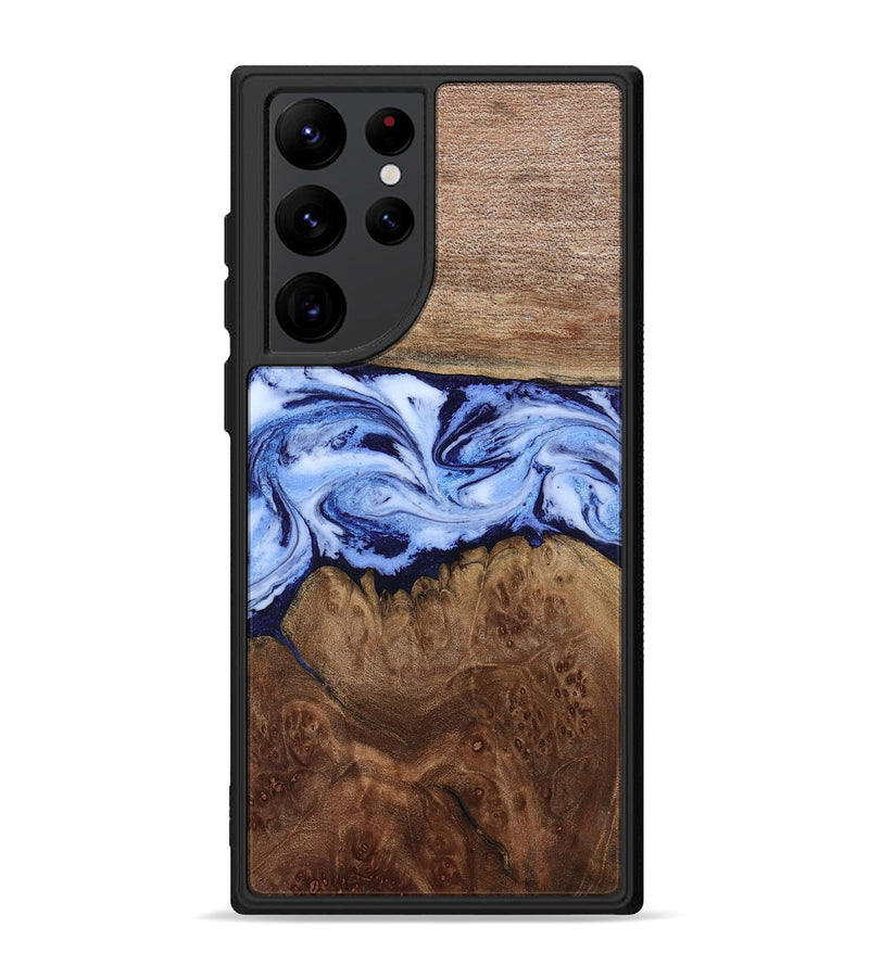 Galaxy S22 Ultra Wood Phone Case - Megan (Blue, 806722)