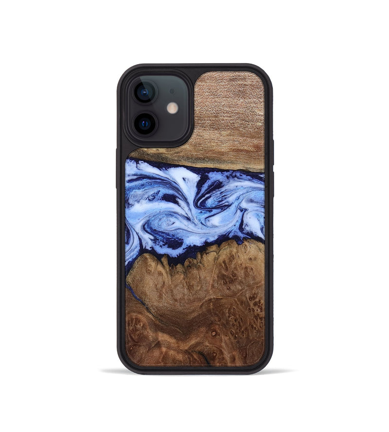 iPhone 12 mini Wood Phone Case - Megan (Blue, 806722)