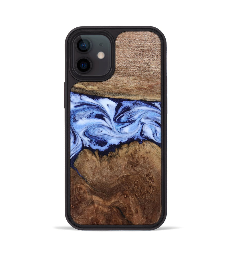 iPhone 12 Wood Phone Case - Megan (Blue, 806722)