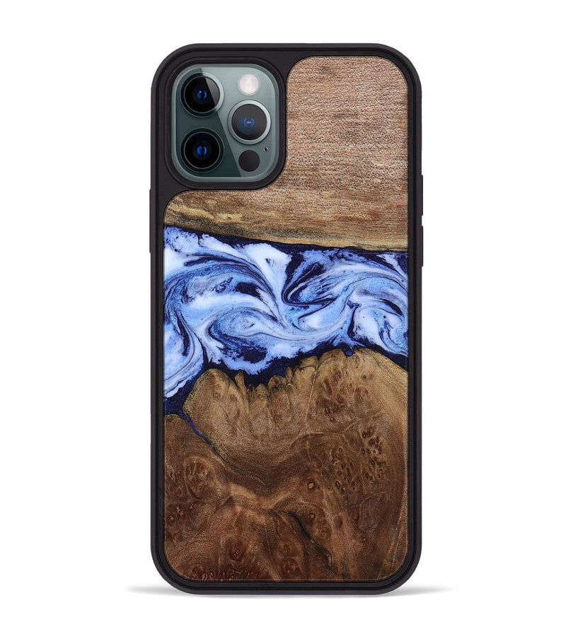 iPhone 12 Pro Max Wood Phone Case - Megan (Blue, 806722)
