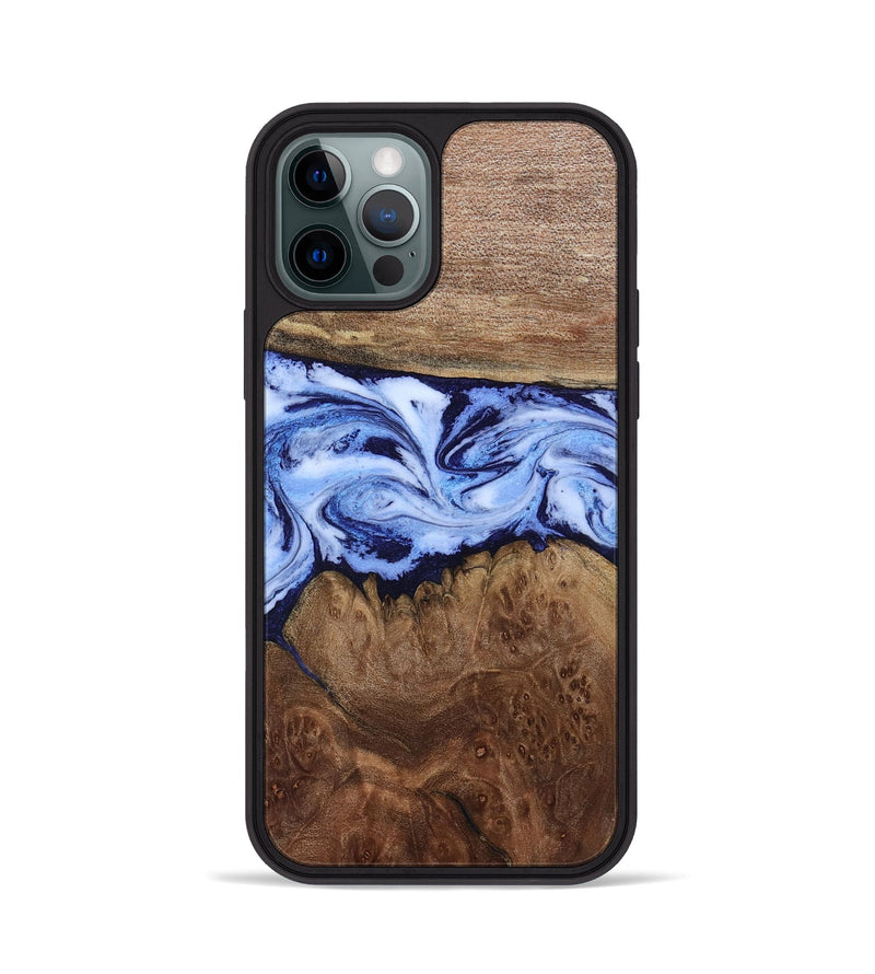 iPhone 12 Pro Wood Phone Case - Megan (Blue, 806722)