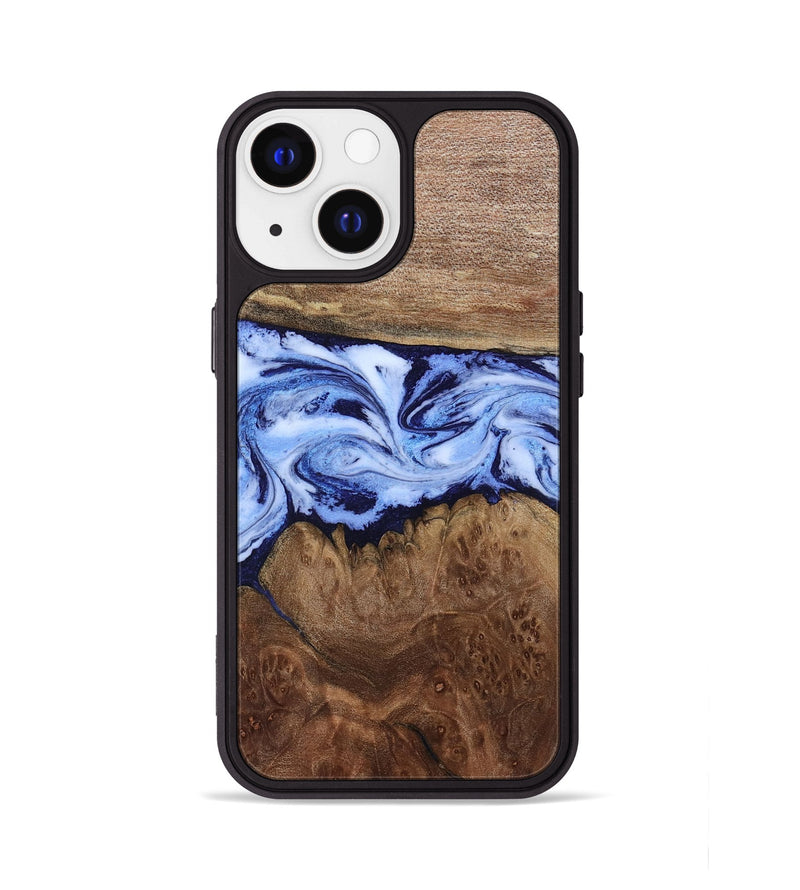 iPhone 13 Wood Phone Case - Megan (Blue, 806722)