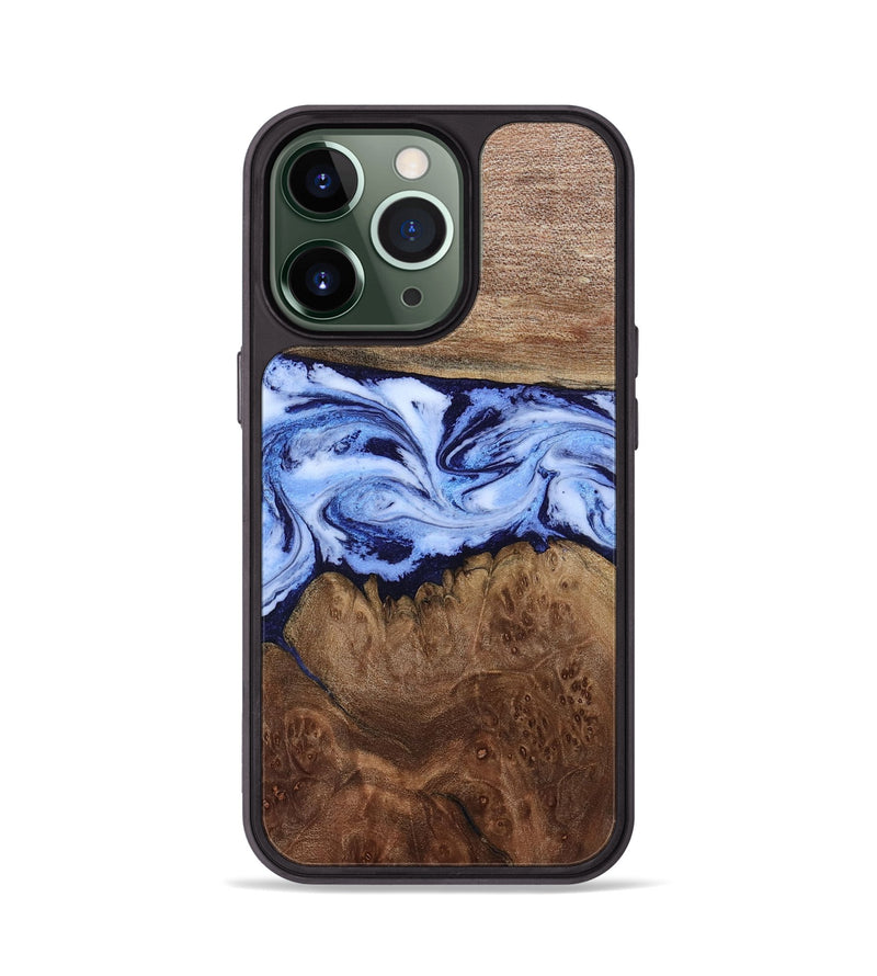 iPhone 13 Pro Wood Phone Case - Megan (Blue, 806722)