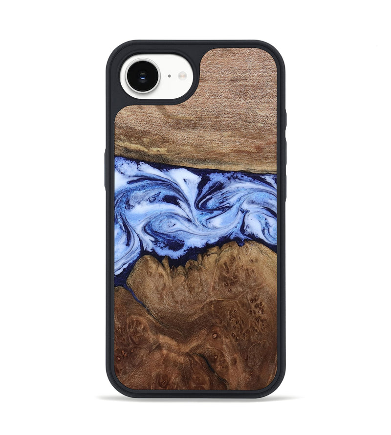iPhone 16e Wood Phone Case - Megan (Blue, 806722)